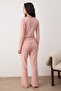 Gül Kurusu Kruvaze Büzgülü Yumuşak Tuşe Örme Pijama Takımı THMAW26PT00183 - 4