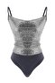 Anthracite Degaje Collar Strap Knitted Sequin Snap Fastener Bodysuit Tpraw26Bd00030 - 5