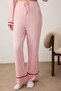 Pembe Şerit Detaylı Viskon Dokuma Pijama Takımı THMAW26PT00144 - 4