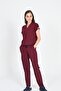 Lycra Cotton Scrubs Yarasakol Doctor Nurse Uniform Set Burgundy - 2