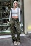 Khaki Wide Leg Velvet Trousers Mg2283 - 4
