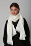 Ecru Soft Textured Unisex Thick Scarf Shawl - 7