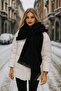 Black Soft Textured Unisex Thick Scarf Shawl