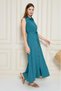 Women's Long Aerobin Dress – Shirt Collar , Sleeveless, Belt Pieces, Side Pocketed Summer Dress- 700-3762385 - 7