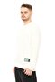 Men's Oversize Sweatshirt with Label Detail Ecru - 2