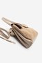 Women's Genuine Leather Lock-Detail Charms Hand and Shoulder Bag Rinyas Taupe Suede - 4