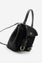 Women's Genuine Leather Lock Detail Charms Hand and Shoulder Bag Rinyas Black Suede - 4