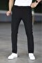 Men's Black Slim Fit Flexible Lycra Fabric Trousers