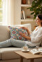 Jacquard Tapestry Panel Woven Green Mandala Decorative Throw Pillow / Pillowcase - 7