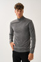 سترة تريكو نصف ياقة من Aristo Standard Fit أنثراسيت - 4