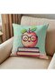 School Themed Cute Apple and Book Patterned Children's Room Decorative Throw Pillow Cover 43 X 43 cm Suede