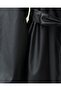 Balloon Sleeve Belted Leather Jacket -Black - 6
