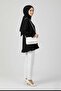 Women's Black Pleated Hijab Shirt Tunic with Ruffled Sleeves and Skirt Blouse Trend - 6