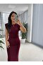 My 3708 Burgundy Beaded Pencil Dress - 2
