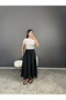 Women's Black Ten.Sel Skirt with Elastic Waist - 3