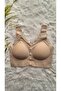 Women's Wide Strap Openable Button Patterned Padded Unwired Unpadded Ribbed Striped Ghost Bra - 3