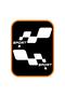 Sport Checkered Black Auto Sticker White