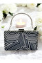 Navy Blue Silver Color Crystal Stone Metal Stone Evening Dress Bag Kına - 2