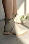 Cream Skin 4 cm Thick Galvanized Heeled Banded Stylish Daily Women's Boots - 2