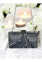 Navy Blue Silver Color Crystal Stone Metal Stone Evening Dress Bag Kına - 4