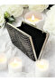 Black Platinum Color Crystal Stone Metal Handle Evening Dress Bag Kına - 3