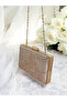 Rosegold Silver Color Crystal Stone Metal Handle Evening Dress Bag Kına - 5