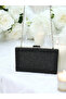 Black Color Metal Handle Crystal Stone Evening Dress Bag Kına - 3