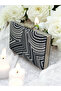Navy Blue Silver Color Crystal Stone Evening Dress Bag Kına