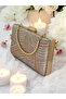 Rosegold Silver Color Crystal Stone Metal Handle Evening Dress Bag Kına - 7
