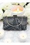 Navy Blue Silver Color Crystal Stone Metal Stone Evening Dress Bag Kına - 6