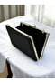 Black Color Crystal Stone Metal Handle Evening Dress Bag Kına - 3
