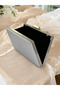 Silver Gray Lame Color Metal Handle Crystal Stone Evening Dress Bag Kına - 3