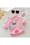 Pink Sweater with Flannel Fabric and Leash Attachment Ring for Cats and Dogs