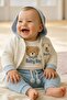 100% Cotton Hooded Cardigan Pants Bodysuit 3-Piece Baby Boy Set