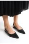 Women's Lcy Ballet Flats – Black Leather, Pointed Toe, Elastic and Comfortable Stylish Design - 3