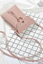 Powder Snap Closure Crossbody Phone Shoulder Bag with Gold Accessories - 5