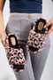 Women's Open-Front Leopard Plush Soft Silent Sole Dowry Bundle Winter House Slippers