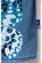 Butterfly Printed Girl's Jeans Printed Shirt with Ruffled Collar - 4