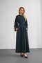 Women's Soft Long Dress with Pleated Front and Lace Detail