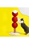 Cat Scratching Post Tower – White & Red Cat Scratcher with Triple Ball Design, 40cm X 40cm X 82cm - 6