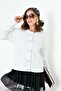 Women's Sleeve Detailed Cardigan Ecru 20807 - 2