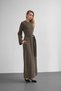 Women's Knitwear Look Belted Long Winter Dress - 5