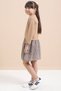 Brown Girl's Bow Detailed Plaid Skirt Dress 21534 - 2