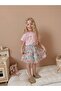 Flower Pattern Skirted Girl's Bottom Top Suit 2535P - 8