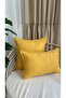 Pearl Velvet Textured Mustard Yellow Plain Throw Pillow Cover - 2