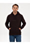 Dark Brown 2 Thread Regular Fit K Hooded Basic Sweatshirt 50314055-Vr084 - 3
