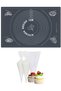 Set of 2 Gray 45x65 Cm Silicone Dough Rolling Mat and Disposable Cream Bag