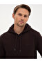 Dark Brown 2 Thread Regular Fit K Hooded Basic Sweatshirt 50314055-Vr084 - 2