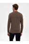 Mink Melange Slim Fit Quarter Collar Basic Knitwear Sweater 50315456-Vr174 - 5