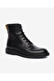 Men's Black Genuine Leather Military Boots 5K1Yb18722 - 2